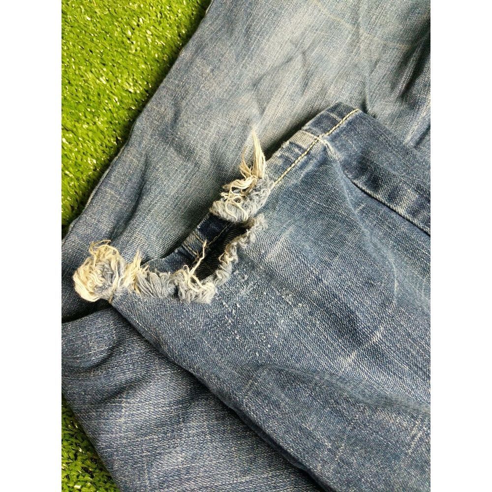 Harley-Davidson Blue Boot Cut Jeans with Classic Distressing - Picture 7 of 10